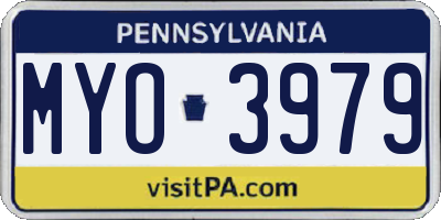 PA license plate MYO3979