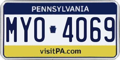 PA license plate MYO4069