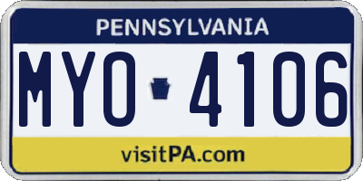 PA license plate MYO4106