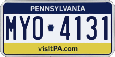 PA license plate MYO4131