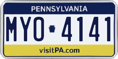 PA license plate MYO4141