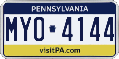 PA license plate MYO4144