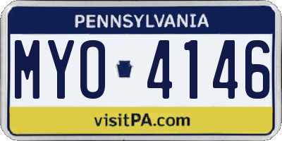 PA license plate MYO4146