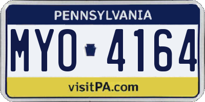 PA license plate MYO4164
