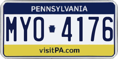 PA license plate MYO4176