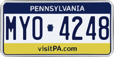 PA license plate MYO4248