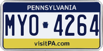 PA license plate MYO4264
