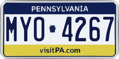 PA license plate MYO4267