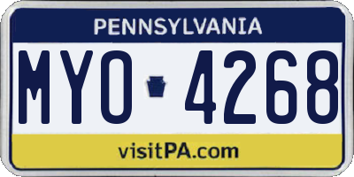 PA license plate MYO4268