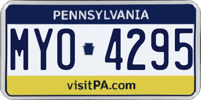 PA license plate MYO4295
