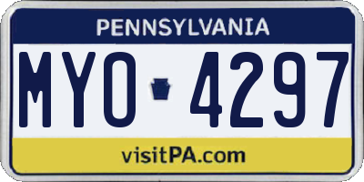 PA license plate MYO4297