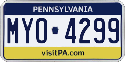 PA license plate MYO4299