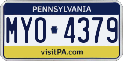 PA license plate MYO4379