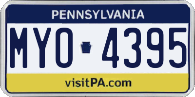 PA license plate MYO4395