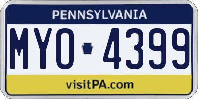 PA license plate MYO4399