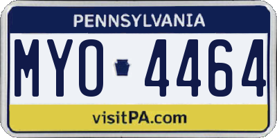 PA license plate MYO4464