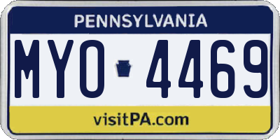 PA license plate MYO4469