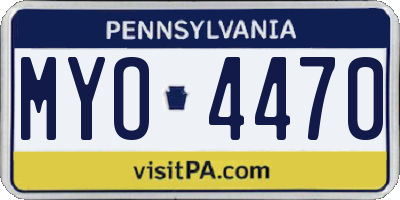 PA license plate MYO4470