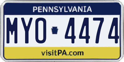 PA license plate MYO4474