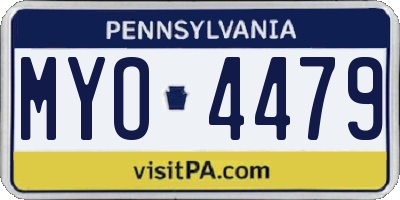 PA license plate MYO4479
