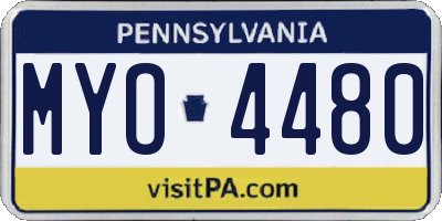 PA license plate MYO4480