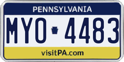 PA license plate MYO4483