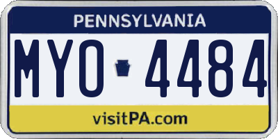 PA license plate MYO4484