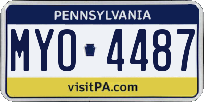 PA license plate MYO4487