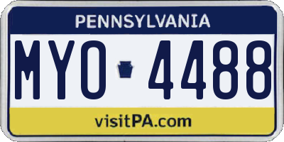 PA license plate MYO4488