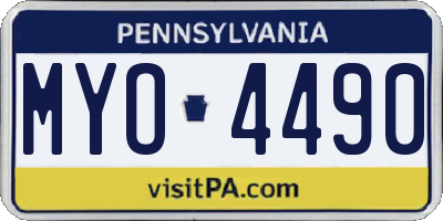 PA license plate MYO4490