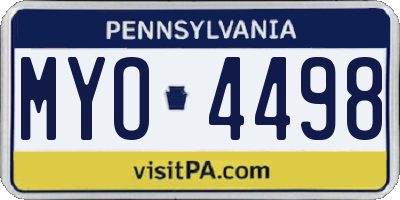 PA license plate MYO4498