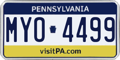 PA license plate MYO4499