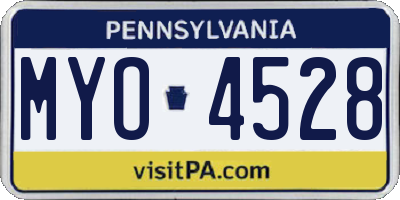 PA license plate MYO4528