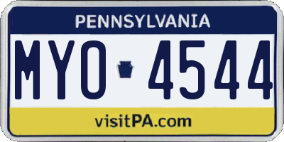 PA license plate MYO4544