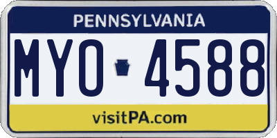 PA license plate MYO4588