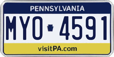 PA license plate MYO4591
