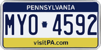 PA license plate MYO4592