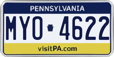 PA license plate MYO4622