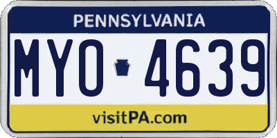 PA license plate MYO4639