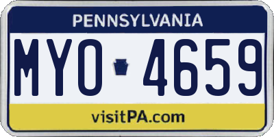 PA license plate MYO4659