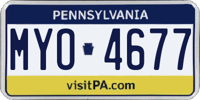 PA license plate MYO4677