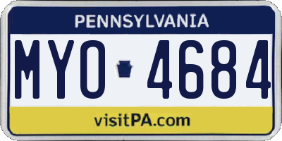 PA license plate MYO4684