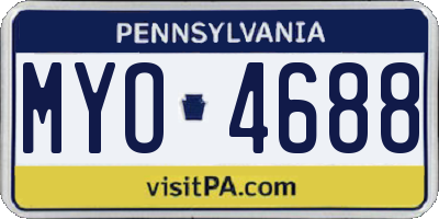 PA license plate MYO4688