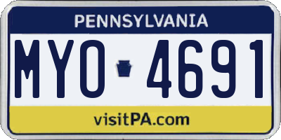 PA license plate MYO4691