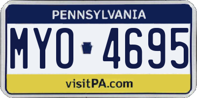 PA license plate MYO4695