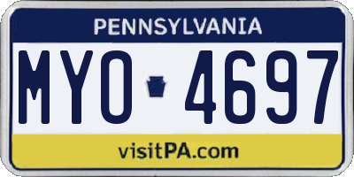 PA license plate MYO4697