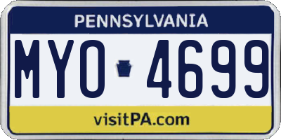 PA license plate MYO4699