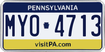 PA license plate MYO4713