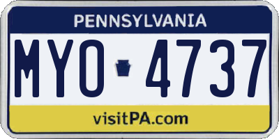 PA license plate MYO4737