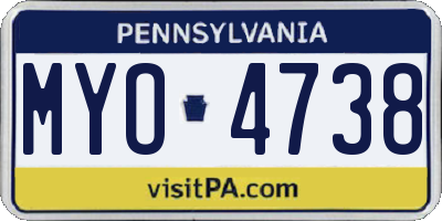PA license plate MYO4738